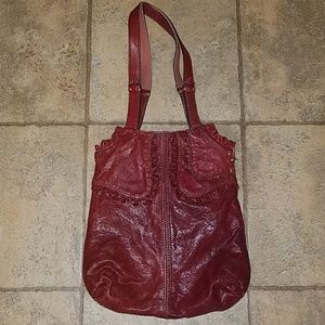 Lucky Brand red Italian leather shoulder bag